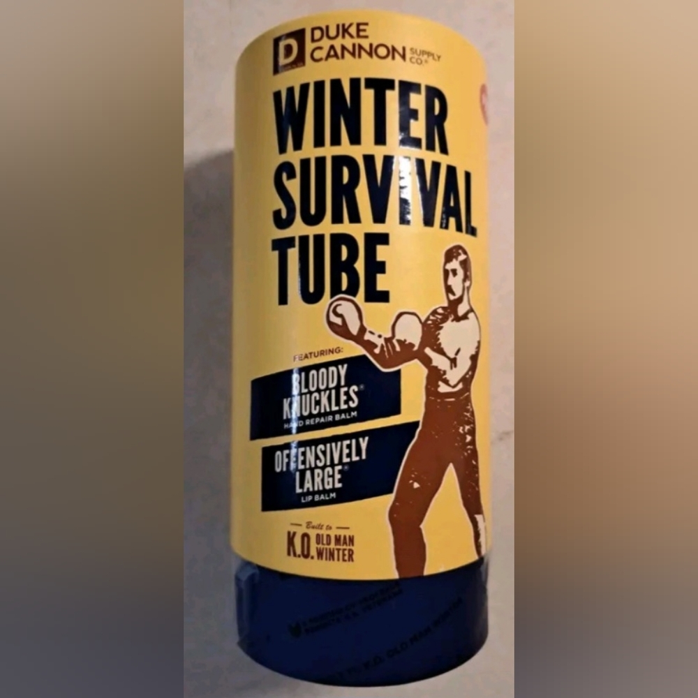 Duke Cannon Winter Survival Tube for Men. Hand, Lips, Face & 3 Field Towels. New